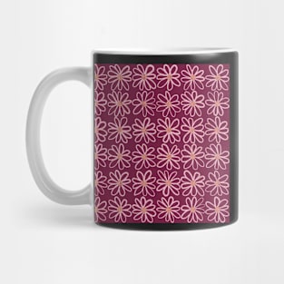 Burgundy Daisy grid Mug